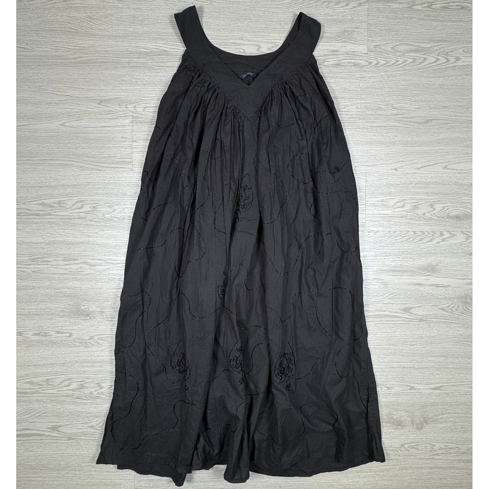 Jackpot Womens Maxi Dress One Size Black Cotton Sleeveless Embroidered NWT